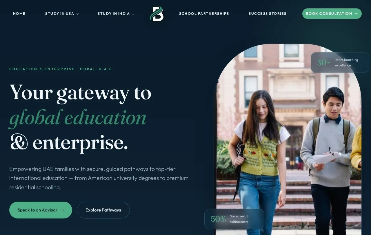 Homepage of Bayan Solutions Education