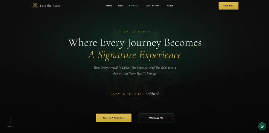 Homepage of Bespoke Rides