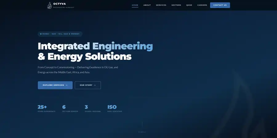 Homepage of Octyva